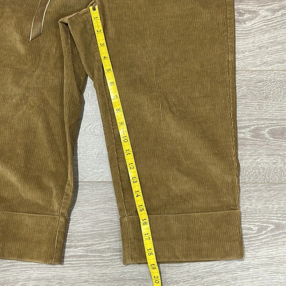 Talbots Petites Stretch Corduroy Cuffed Capri Brown Velvet Ribbon Belt 8 - Picture 13 of 16